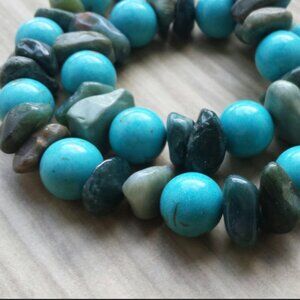 OOAK Kriaytions Turtle Blue Stone Necklace NEW